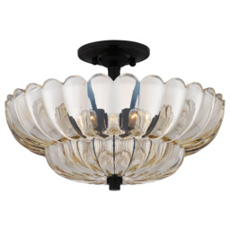 Quoizel Whitecap Ceiling Light Traditional Tinted Amber Glass, Mottled Cocoa Brown 4x E14 - thumbnail 1