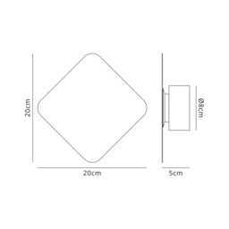 Altona Magnetic Base Wall Lamp, 12W LED 3000K 498lm, 15cm Diamond, Coffee - thumbnail 2