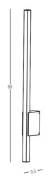 Zambelis 80cm Outdoor Modern Wall Lamp Graphite LED 3000K IP65 - thumbnail 3
