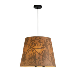 Isla 3 Light Dome Celling Pendant, Recycled Paper Shade and Black Metal - thumbnail 1