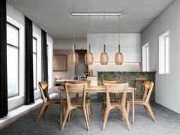 Micran Dimmable Pendant Light Straight Bar, Chrome-Gold - thumbnail 2