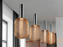 Micran Dimmable Pendant Light Straight Bar, Chrome-Gold - thumbnail 3