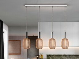 Micran Dimmable Pendant Light Straight Bar, Chrome-Gold - thumbnail 1