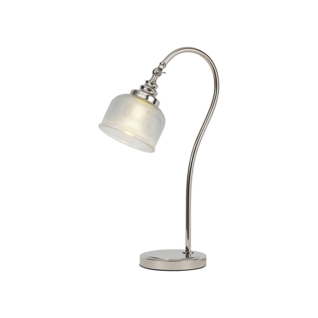DeRuyter Table Lamp E27 Polished Nickel, Prismatic Glass - image 1