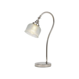 DeRuyter Table Lamp E27 Polished Nickel, Prismatic Glass - thumbnail 1