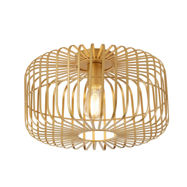 Crib Flush Light Ceiling Light - Matt Gold Metal