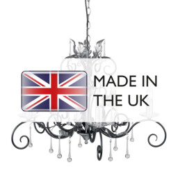 Amarilli 5 Light Chandelier Black, Silver Floral Leaves Design , E14 - thumbnail 5