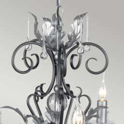 Amarilli 5 Light Chandelier Black, Silver Floral Leaves Design , E14 - thumbnail 2