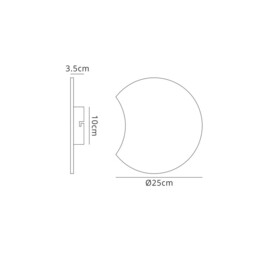 Fusion Flush Wall Lamp 25cm Round, 480lm, 8W LED 3000K Matt White, Acrylic - thumbnail 2