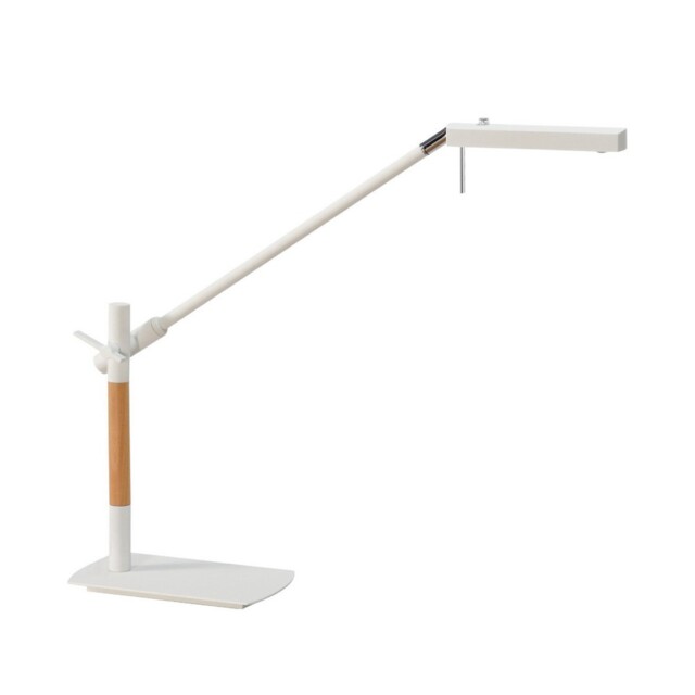 Phuket Table Lamp 1 Light 7W LED 3000K, 600lm, Matt White, Beech, Polished Chrome - image 1