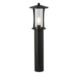 1 Light Outdoor Post (730mm Height) - Black With Clear Glass - thumbnail 1