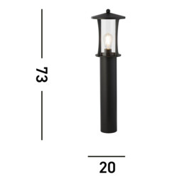 1 Light Outdoor Post (730mm Height) - Black With Clear Glass - thumbnail 5