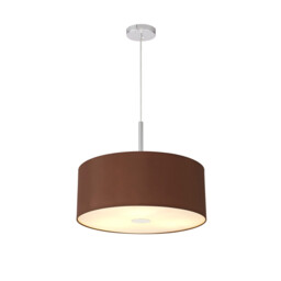 Baymont Polished Chrome 3 Light E27 Single Pendant With 50cm x 20cm Dual Faux Silk Shade, Cocoa/Grecian Bronze - thumbnail 5