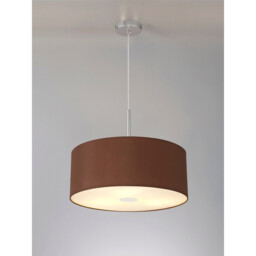 Baymont Polished Chrome 3 Light E27 Single Pendant With 50cm x 20cm Dual Faux Silk Shade, Cocoa/Grecian Bronze - thumbnail 2