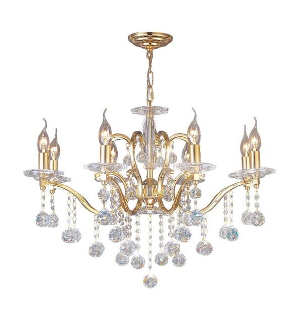Zinta Ceiling Pendant Chandelier 8 Light French Gold, Crystal - image 1