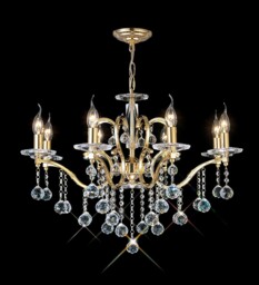Zinta Ceiling Pendant Chandelier 8 Light French Gold, Crystal - thumbnail 2