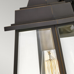 Hinkley Bainbridge Outdoor Wall Lantern Oil Rubbed Bronze with Heritage Brass Accents, IP44 - thumbnail 3