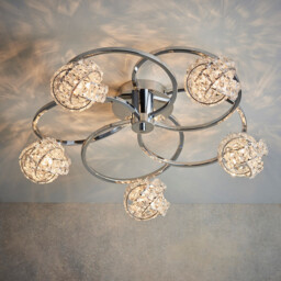Talia 5 Light Semi flush Chrome, Crystal (K5) Glass, G9 - thumbnail 3