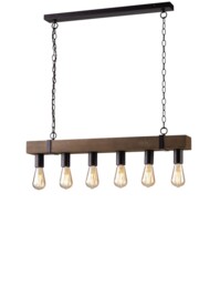 Texas Bar Ceiling Pendant, Moro, Antique Wooden, E27
