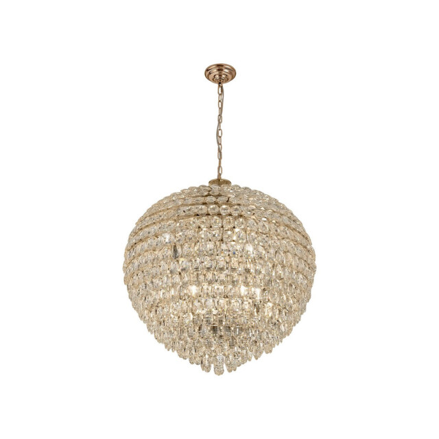 Coniston Pendant, 16 Light E14, French Gold/Crystal Item Weight: 46kg - image 1