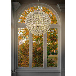 Coniston Pendant, 16 Light E14, French Gold/Crystal Item Weight: 46kg - thumbnail 3