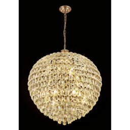 Coniston Pendant, 16 Light E14, French Gold/Crystal Item Weight: 46kg - thumbnail 2