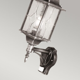Wexford 1 Light Outdoor Motion Sensor Lantern Light Black Silver IP43, E27 - thumbnail 3