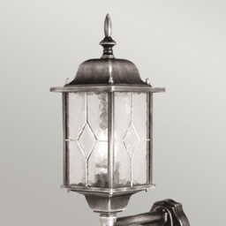 Wexford 1 Light Outdoor Motion Sensor Lantern Light Black Silver IP43, E27 - thumbnail 2