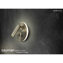 Cayman Round Wall + Reading Light, 6W + 3W LED, 3000K, 620lm Total, Individually Switched, Satin Gold, 3yrs Warranty - thumbnail 3