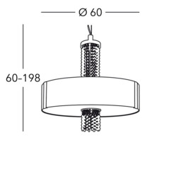 Emozione Designer Glass Cylindrical Pendant Light Polished Chrome - Kiss Silver Pattern, 6x E27 - thumbnail 5