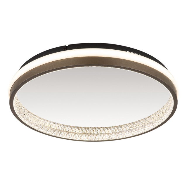 Della Integrated LED Semi Flush Ceiling Light Matt Black LED 3000-6000K - image 1