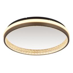 Della Integrated LED Semi Flush Ceiling Light Matt Black LED 3000-6000K - thumbnail 5