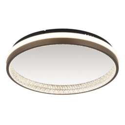 Della Integrated LED Semi Flush Ceiling Light Matt Black LED 3000-6000K - thumbnail 1