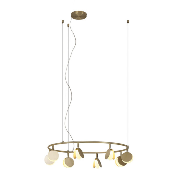 Shell 8 Light Pendant, Round, 40W LED, 3000K, 2120lm, Gold, 3yrs Warranty - image 1