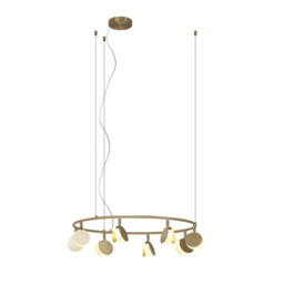Shell 8 Light Pendant, Round, 40W LED, 3000K, 2120lm, Gold, 3yrs Warranty - thumbnail 1
