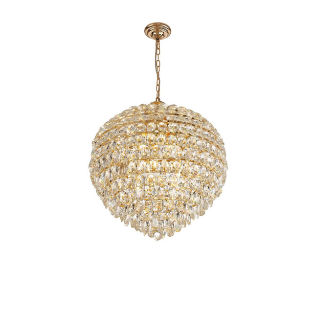 Coniston Pendant, 12 Light E14, French Gold/Crystal Item Weight: 29.2kg - image 1