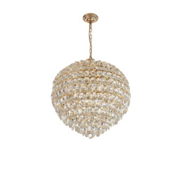 Coniston Pendant, 12 Light E14, French Gold/Crystal Item Weight: 29.2kg - thumbnail 5