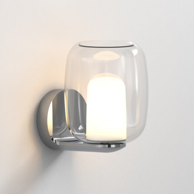 Aquina Bathroom Wall Light Polished Chrome with Glass Shade - image 1