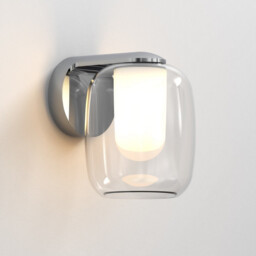 Aquina Bathroom Wall Light Polished Chrome with Glass Shade - thumbnail 2