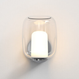 Aquina Bathroom Wall Light Polished Chrome with Glass Shade - thumbnail 3