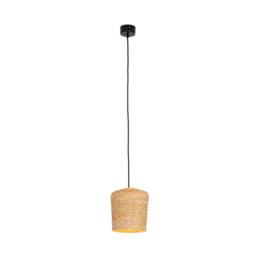 Patras 18cm Dome Pendant Ceiling Light Natural - Sandy Black 1xE27 LED - thumbnail 1