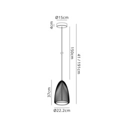 Smart 22cm Pendant, 20W LED, 3000K, 1200lm, Sand Black, 3yrs Warranty - thumbnail 3