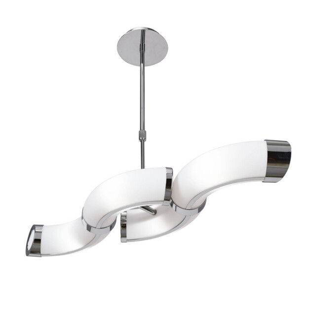 Guss Rectangular Pendant Convertible To Semi Flush 2 Arm GU10 4 Light Bar, Polished Chrome - image 1
