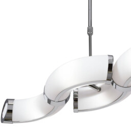 Guss Rectangular Pendant Convertible To Semi Flush 2 Arm GU10 4 Light Bar, Polished Chrome - thumbnail 5
