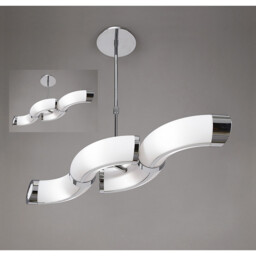 Guss Rectangular Pendant Convertible To Semi Flush 2 Arm GU10 4 Light Bar, Polished Chrome - thumbnail 2