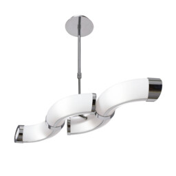 Guss Rectangular Pendant Convertible To Semi Flush 2 Arm GU10 4 Light Bar, Polished Chrome - thumbnail 1