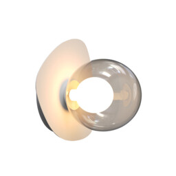 Perivolia 15.6cm Globe Wall Lights Sandy White-Smoked Glass 1xG9 LED