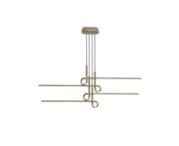 Cinto Semi Flush Ceiling Light Pendant 42W LED, 3000K, 3360lm, Antique Brass