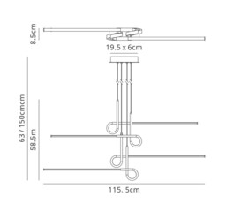 Cinto Semi Flush Ceiling Light Pendant 42W LED, 3000K, 3360lm, Antique Brass - thumbnail 2
