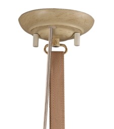 Industrial Dome Ceiling Pendant 40W E27 SSand Metal, Beige Belt - thumbnail 3